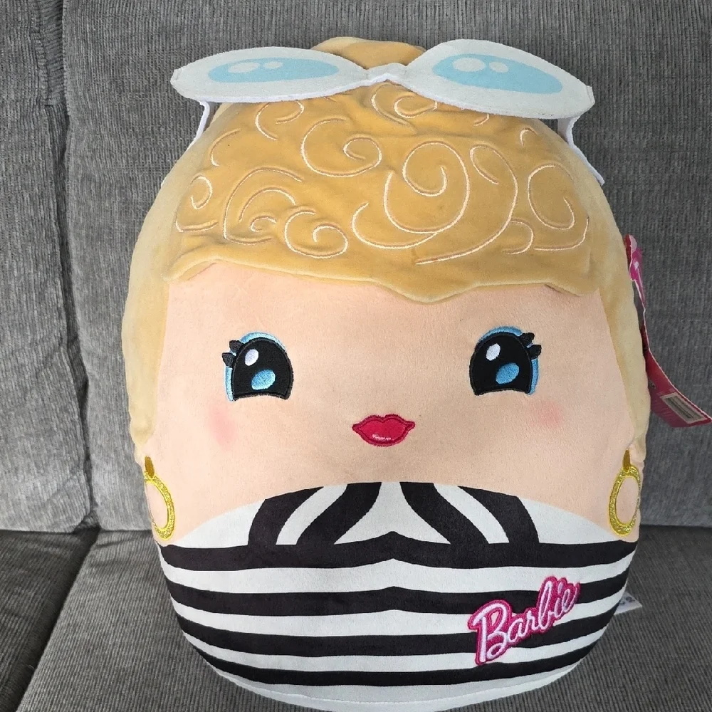 Barbie Cuutopia 14 Inch Plush Doll, NWT, Wearing Black And White‎ Swimsuit.